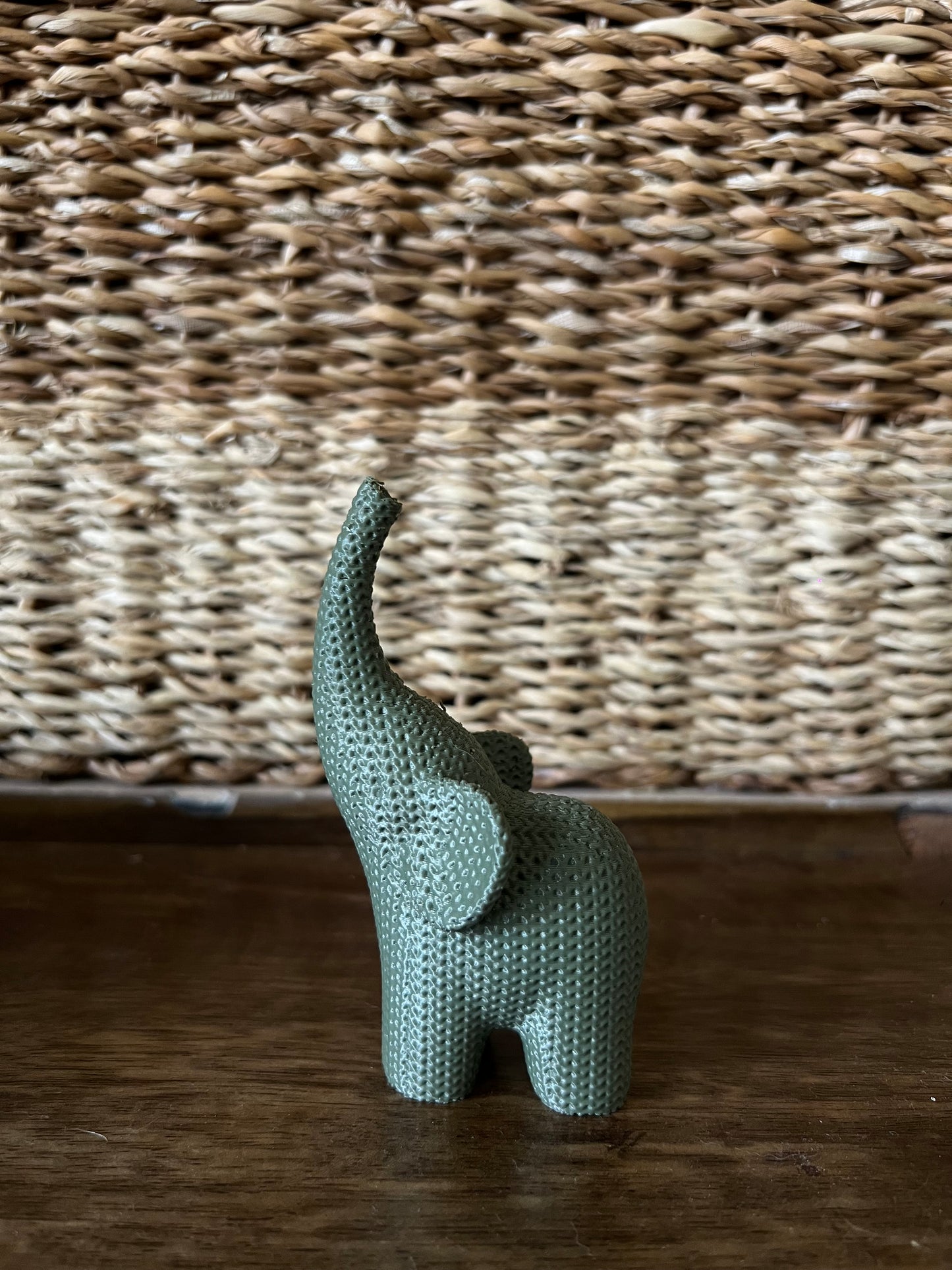 Knitted Texture Elephants (Pair)