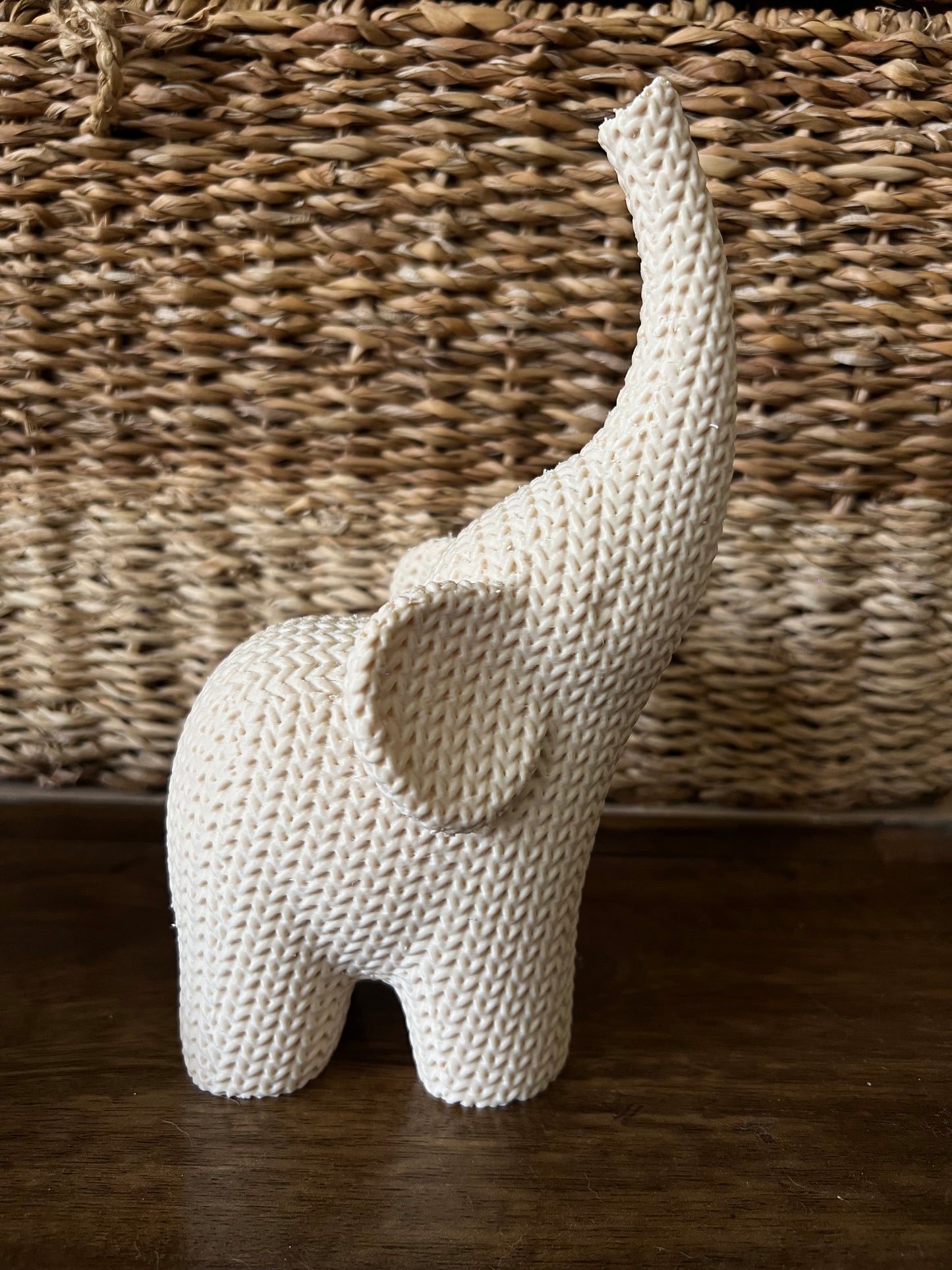 Knitted Texture Elephants (Pair)