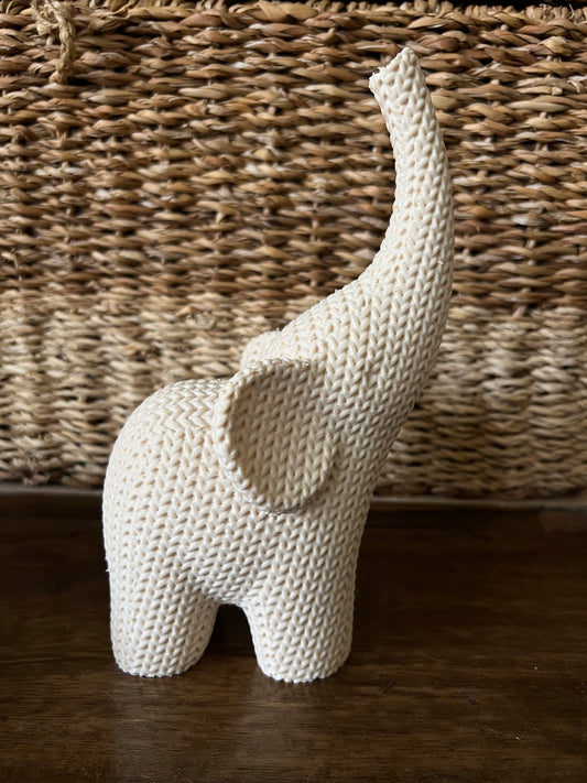 Knitted Texture Elephants (Pair)